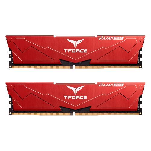 Team T-Force Vulcan 32GB DDR5 5600MHz RAM Kit - Red Aluminum Team T-Force Vulcan 32GB DDR5 5600MHz RAM Kit - Red Aluminum